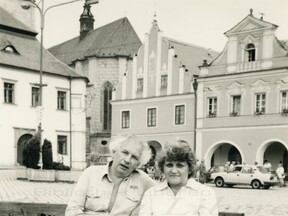 S manželkou Blankou v Pelhřimově, 1988 (Z. Pokorný)