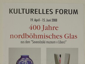 Plakát k výstavě 400 let severočeského skla v německém Langenfeldu, 2008 (O. Palata)