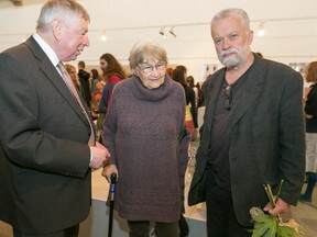 S Jaroslavou Brychtovou a Oldřichem Plívou na vernisáži Bakalaureátů, 2013 (O. Palata)