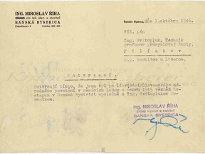 Potvrzení o zatčení gestapem leden–únor 1945. (J. Technik)