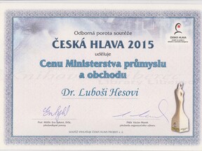 Významné tuzemské ocenění Česká hlava 2015 za přístroje ALAMBETA a PERMETEST(L. Hes)