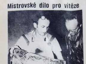 Článek novin Průboj o skleněném poháru pro mistrovství světa v hokeji a v Evropě v roce 1978 (L. Ševčík)