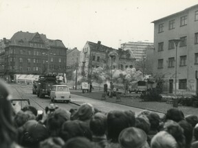 Demolice domu U Papouška na Šaldově náměstí (V. Toužimský)