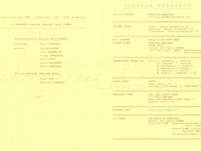 Program I. akademie ZŠ Slunce, 1991 (M. Truncová)