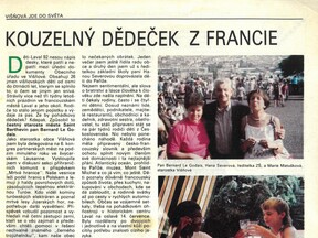 Článek o spolupráci s francouzským městem Laval, 1992 (M. Matušková)